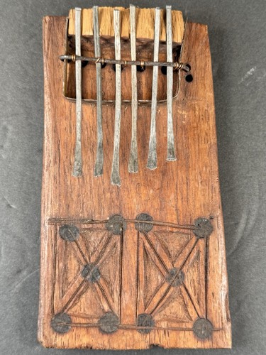 Vtg African Thumb instrument Kalimba Hand Carved Wooden Mbira Folk Instrument - Picture 2 of 10