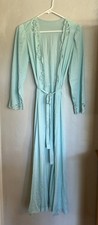 Vintage Olga Baby Blue Nylon Robe Full Sweep Belted Style 94270 Made USA Size S