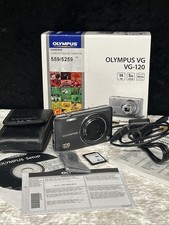 Olympus VG-120 14.0MP Digital Camera Working Boxed Black Leads Memory Card