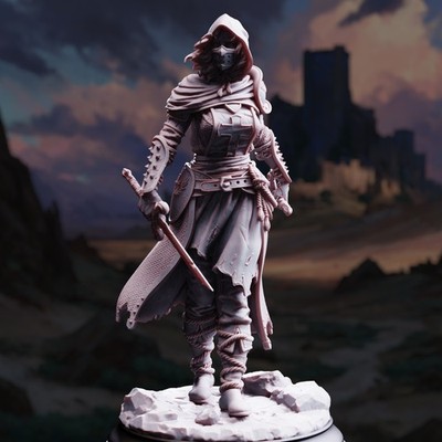 Blade of Justice - Delyna Unviel 32mm Resin Miniature D&D 3D Print DND Crusade