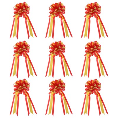 10Pcs Gift Pull Bows Baskets Present Wrapping Bows Big Flower Bow Red Yellow