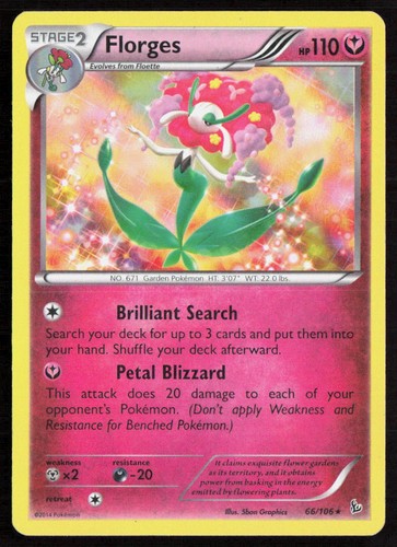 Pokemon Florges Holo Rare 66/106 XY - Flashfire Holofoil NM