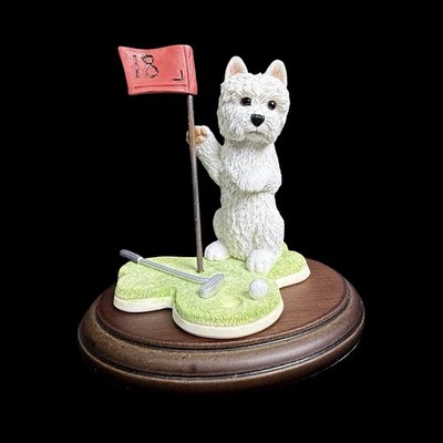 Peakdale 18th Hole Golfing Westie Figurine Code 318 Dog Golfer