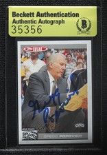 BAS 2004-05 Topps Total Gregg Popovich #411 Seal of Authenticity Auto HOF ur8
