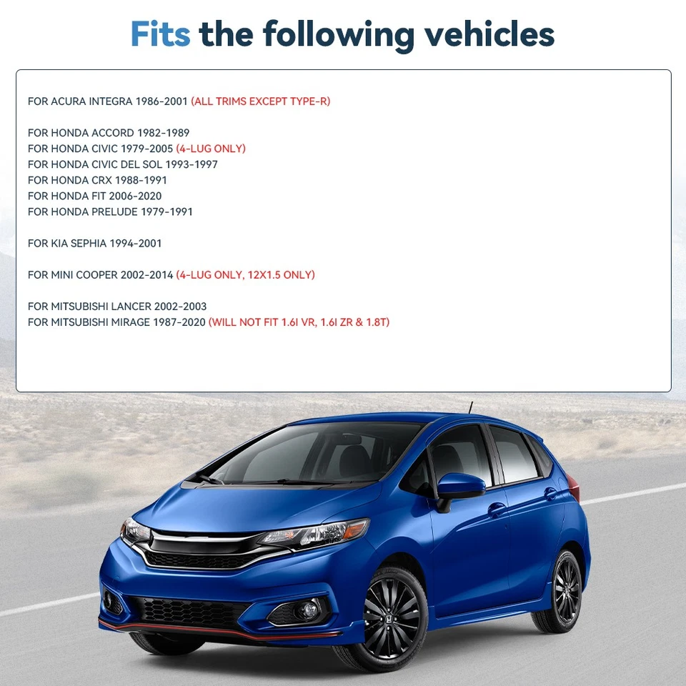 Espaciadores de rueda centrados en el buje 4P 20 mm 4x100 12x1,5 para Honda Civic Mini Cooper 4 tacos Foto 3 de 4