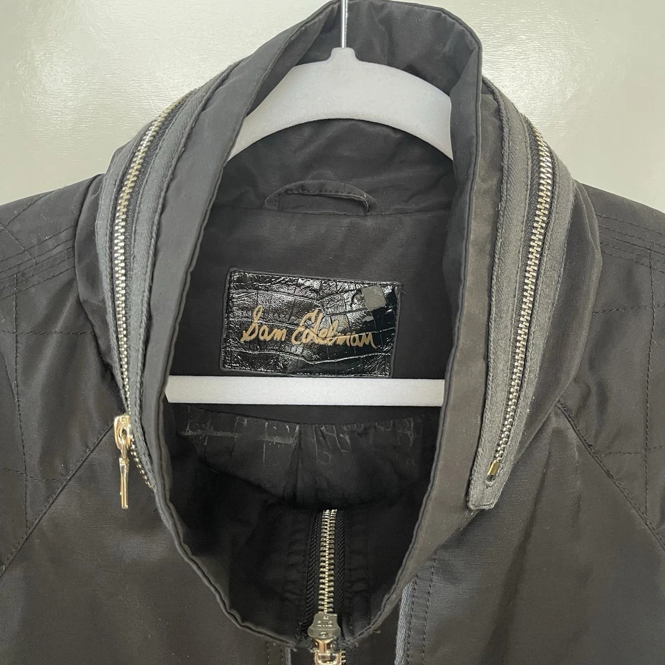 Sam Edelman Jacket Sz Large Black Bomber Windbreaker Lightweight Versatile Chic - Image 2 of 4