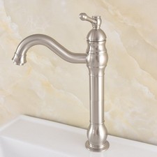 Brushed Nickel Single Handle Bathroom Basin Faucet Single Hole Sink Mixer Tap