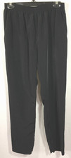 vtg BRIGGS NY black hi rise elastic waist pants pockets tapered legs womens 12P