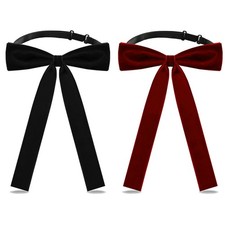 Bow Ties Women Western Velvet Colonel Adjustable School Uniform Shirt Party