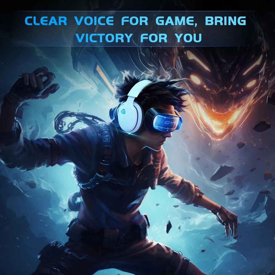 2.4GHz Wireless Gaming Headset for PS5, PS4 Fortnite & Call of Duty/FPS Gamer... - Image 4 of 4