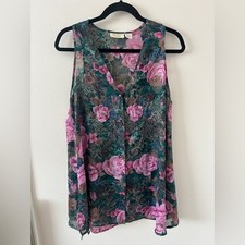 Victoria's Secret Gold Label Vintage Floral Lingerie Sleeveless Top M/L