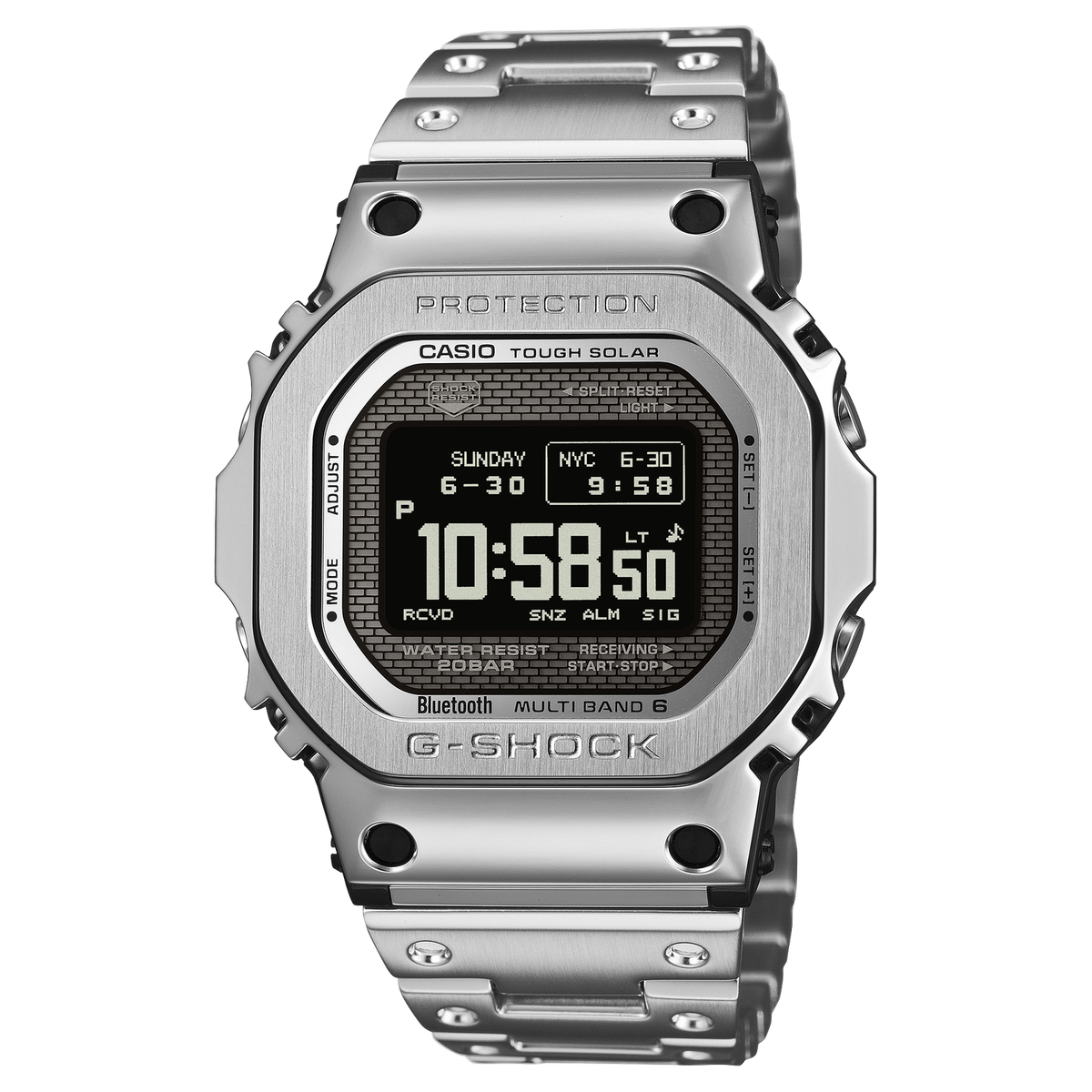 VINTAGE S... 新品未使用 GMW-BZ5000D-1JF Casio G-SHOCK GMW-BZ5000D-1JF Silver Metal Bluetooth Solar Men