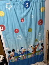 Vintage Disney Mickey And Friends Curtain Panels 38x65 Two Curtain Panels