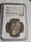 1886-P Morgan Silver Dollar ($1) - Philadelphia Mint, NGC, MS-65 toned rim