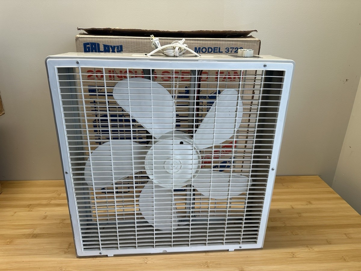 Vintage Galaxy By Lasko 20”/3-Speed Box Fan (Model 3723) With