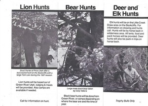 Bookcliff Guide & Outfitters, Big Game Hunts, Green River, Utah, 1980's Brochure