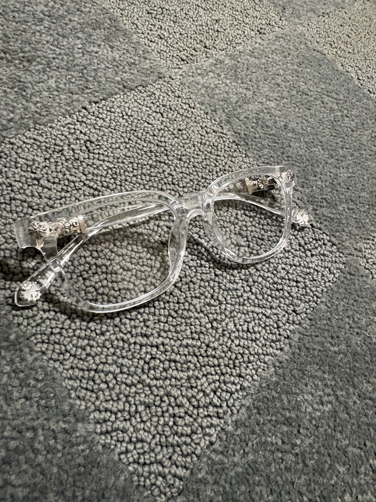 Clear Full Rim Eyeglasses Plastic Metal Decorative Accents Solid Unisex