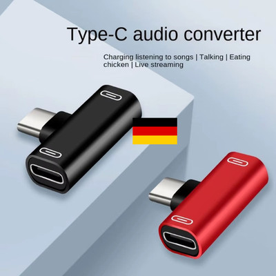 2in1 USB C Y Splitter Adapter Verteiler Hub, Typ C Handy laden, Audio, Kopfhörer