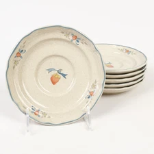 Lot of 6 International Japan Marmalade Geese 6-1/4" Stoneware B&B Saucer Plates