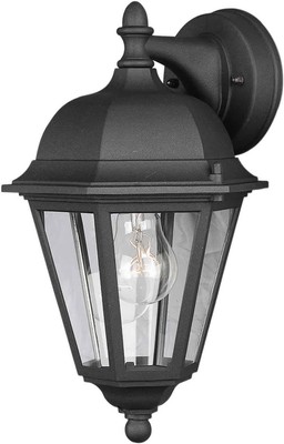 Forte Lighting 1761-01 Black 1-Light Outdoor Wall Sconce