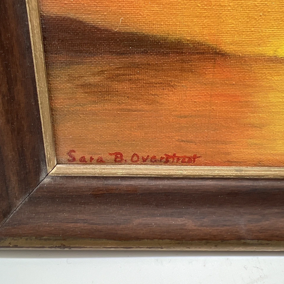 Vintage Original Signed Tonalist “Golden Gate Sunset” Painting- 1967 Artist Sign - Image 2 of 4