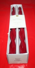 4 count Threshold Twisted Taper Candles Unscented Red 12 inch NEW