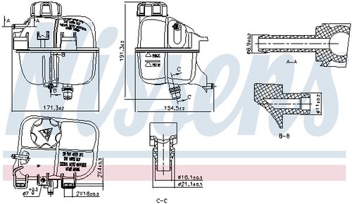 NISSENS 996266 Ausgleichsbehälter, Kühlmittel für BMW,MINI - Bild 1 von 5