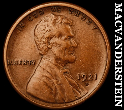 1921-S Lincoln Wheat Cent- Extra Fine Semi Key Better Date #i7138
