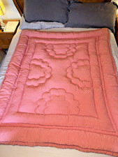 Vintage Satin Pink Feather Eiderdown - small double