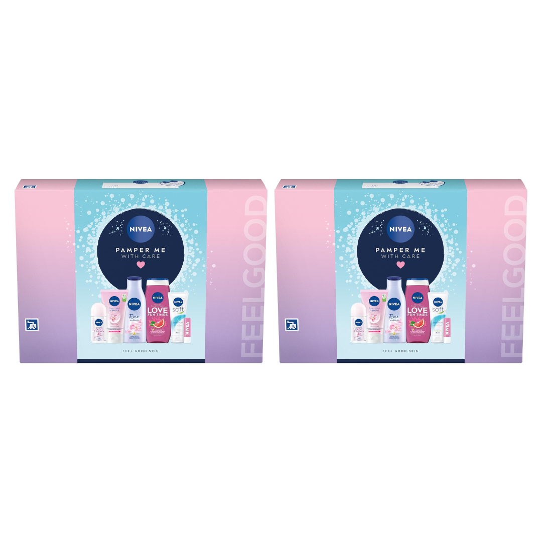 NIVEA 6-in-1 Pamper Me With Care Kit – Complete Skincare Set - Pack of 2