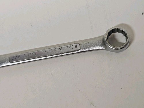 Excellent Vintage Craftsman USA 3/8" x 7/16'' 12 Pt. Double Box End Wrench -V-  - Picture 7 of 8