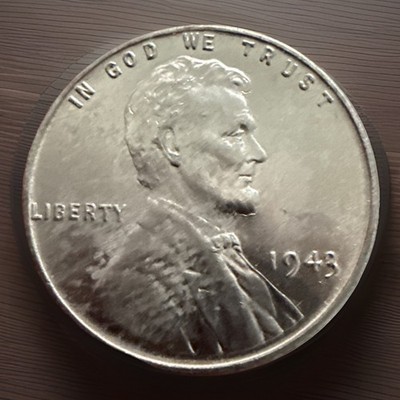 1943 Steel Wheat Penny No Mint Mark -Top Grade Condition! WOW!! 2677