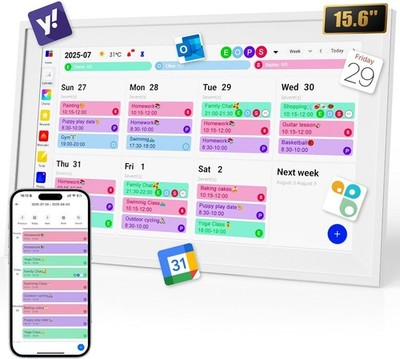 Homlab 15.6'' Digital Calendar Wall Touch Screen Chore Chart Rewards - NIB