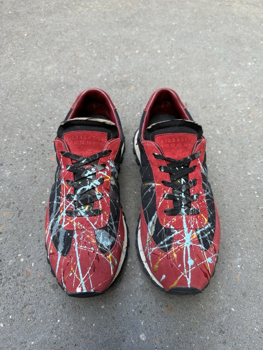 Maison Margiela Replica Runner Paint GAT Red Black Paint Splatter