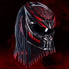 GREAT PREDATOR MOTORCYCLE HELMET STREET FIRE STYLE (DOT & ECE CERTIFIED)