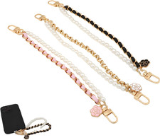 3 Pieces Bag Extension Chain Pearl Wallet Double Chain,Pearl Wallet Double Chain