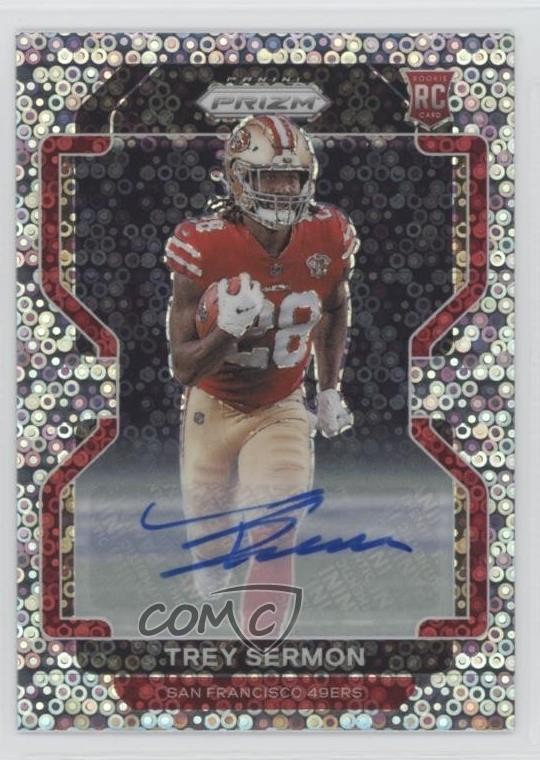2021 Panini Prizm No Huddle Trey Sermon #354 Rookie Auto RC 16i3