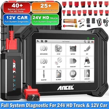 Full System Diagnostic Scanner OBD2 for 12V Car & 24V Heavy Duty Truck Scan Tool