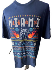 Fan Favorite Balcony Miami Dolphins & Miami Heat Holiday Tee Size XL
