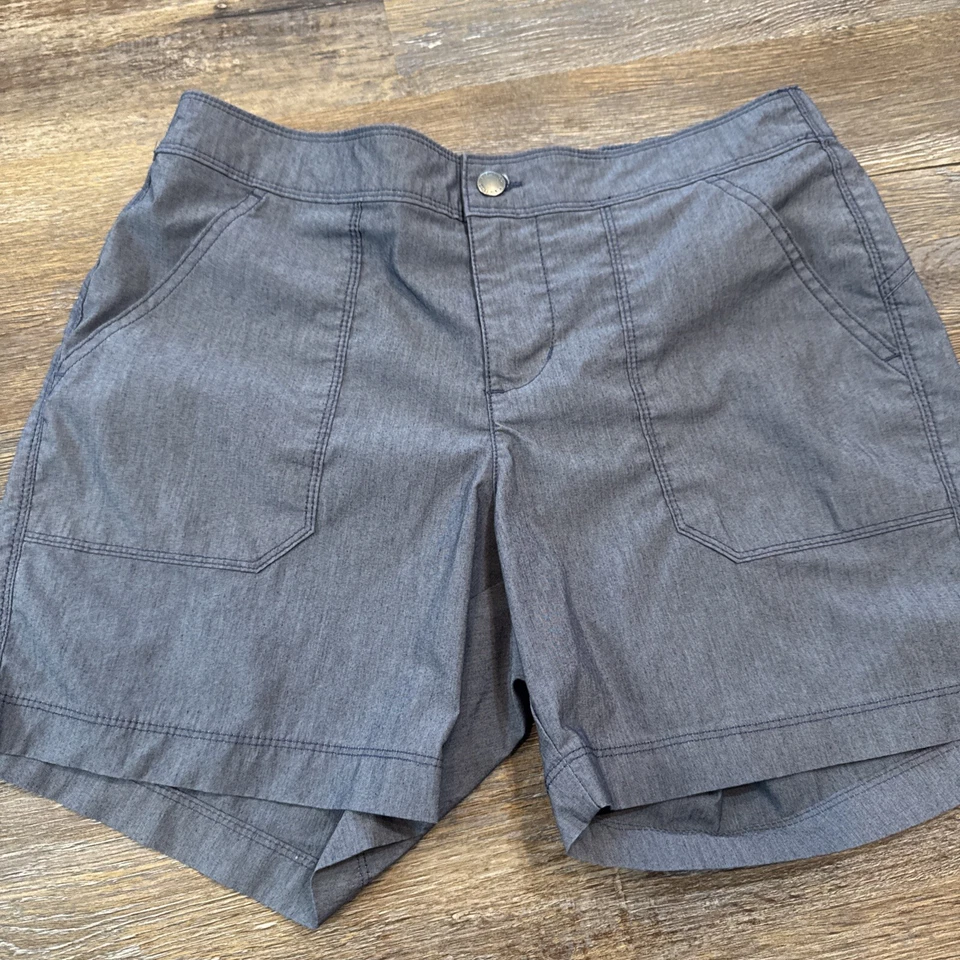 Pantalones cortos elásticos Columbia para mujer azul claro cancha senderismo aire libre 10 Foto 4 de 4