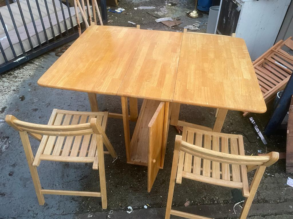 Folding Dining Table and 4 Chairs Set eBay