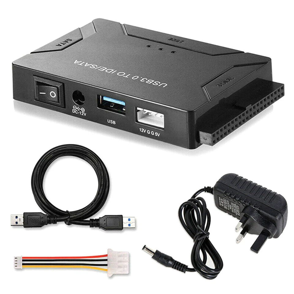 USB 3.0 to IDE/SATA Converter External Hard Drive Adapter 2.5"3.5" Cable UK Plug - Image 2 of 4