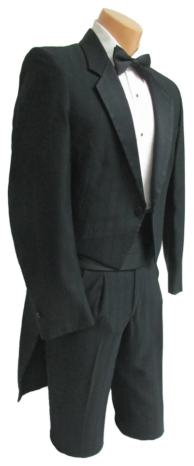 Abrigo Esmoquin Negro Raffinati Para Hombre con Pantalones Hecho en EE. UU. Talla 37R 31W Foto 2 de 4