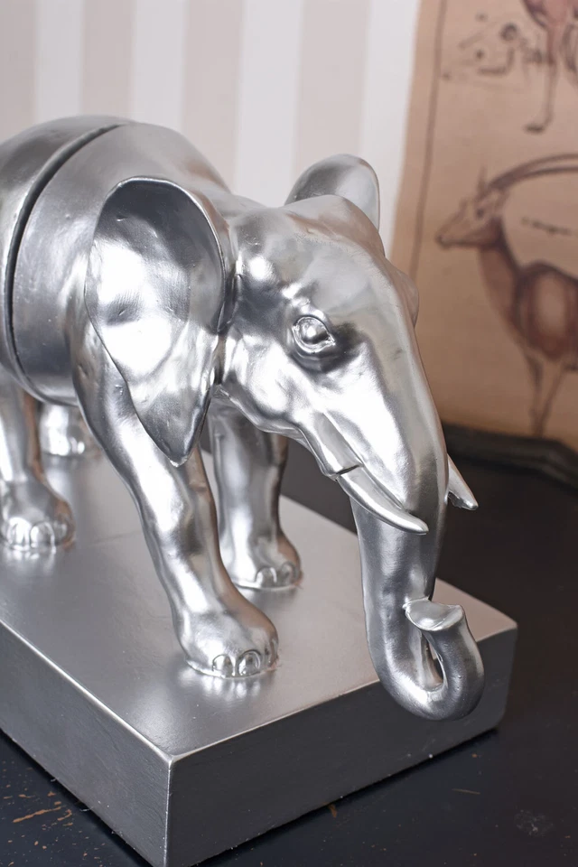 Buchstützen Elephant Silber Tierfigur Elefantenfigur Dekofigur Urban Jungle - Bild 4 von 4