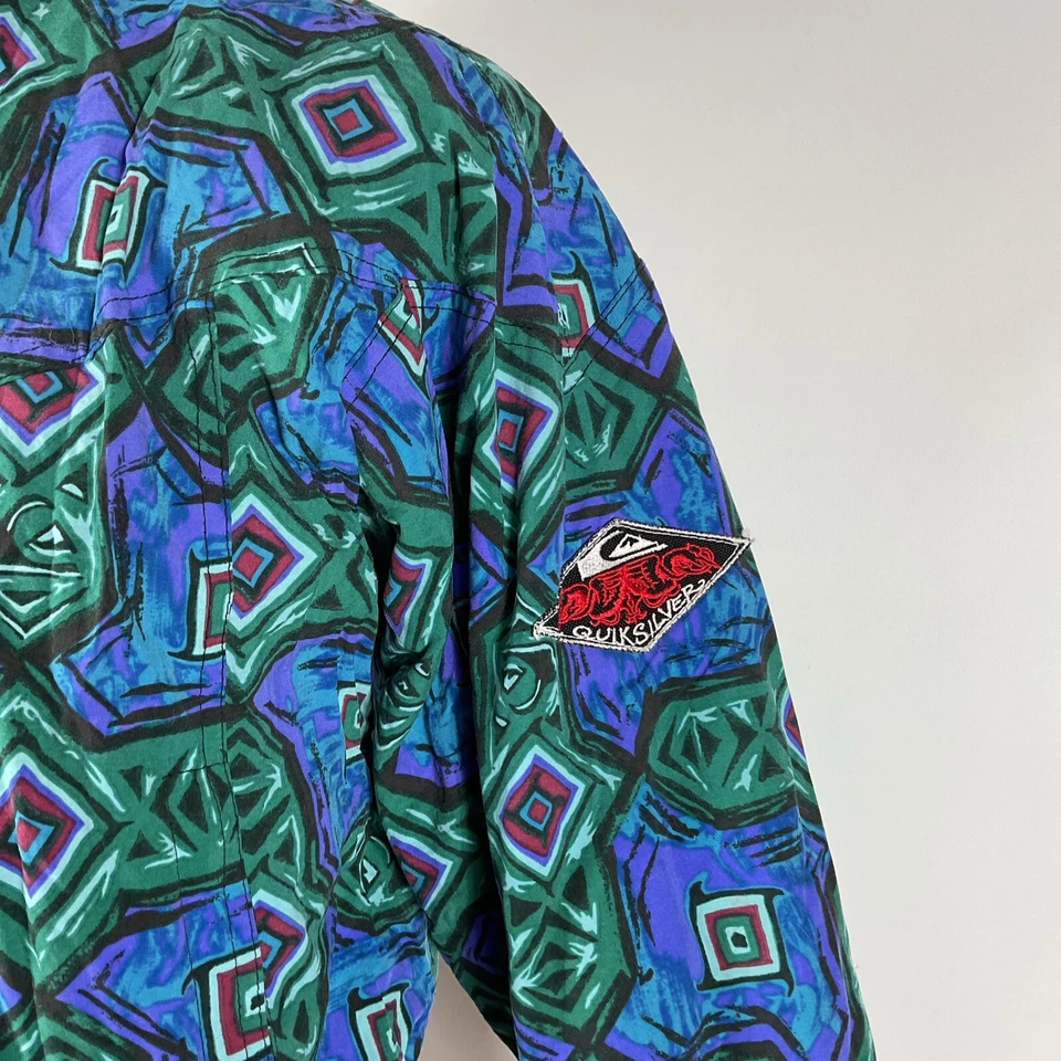 Chaqueta de nieve Quiksilver de colección años 90 jóvenes niños borde a borde estampado loco 12 Foto 3 de 4