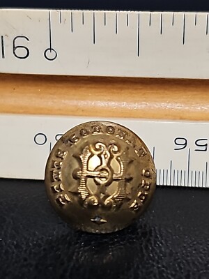 Post-Civil War Military FINIS CORONAT OPUS Button Joseph Weber NY Small 1/2''