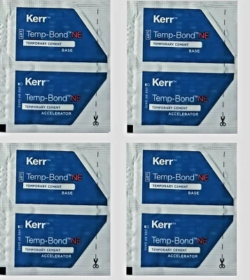 4x Kerr Zahnkleber Befestigung von Krone Brücke Schienen Füllung Zahnbruch Hilfe