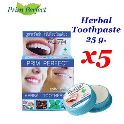 5x Thai PRIM PERFECT Natural Herbal Toothpaste Anti Bacteria Bad Breath Decay