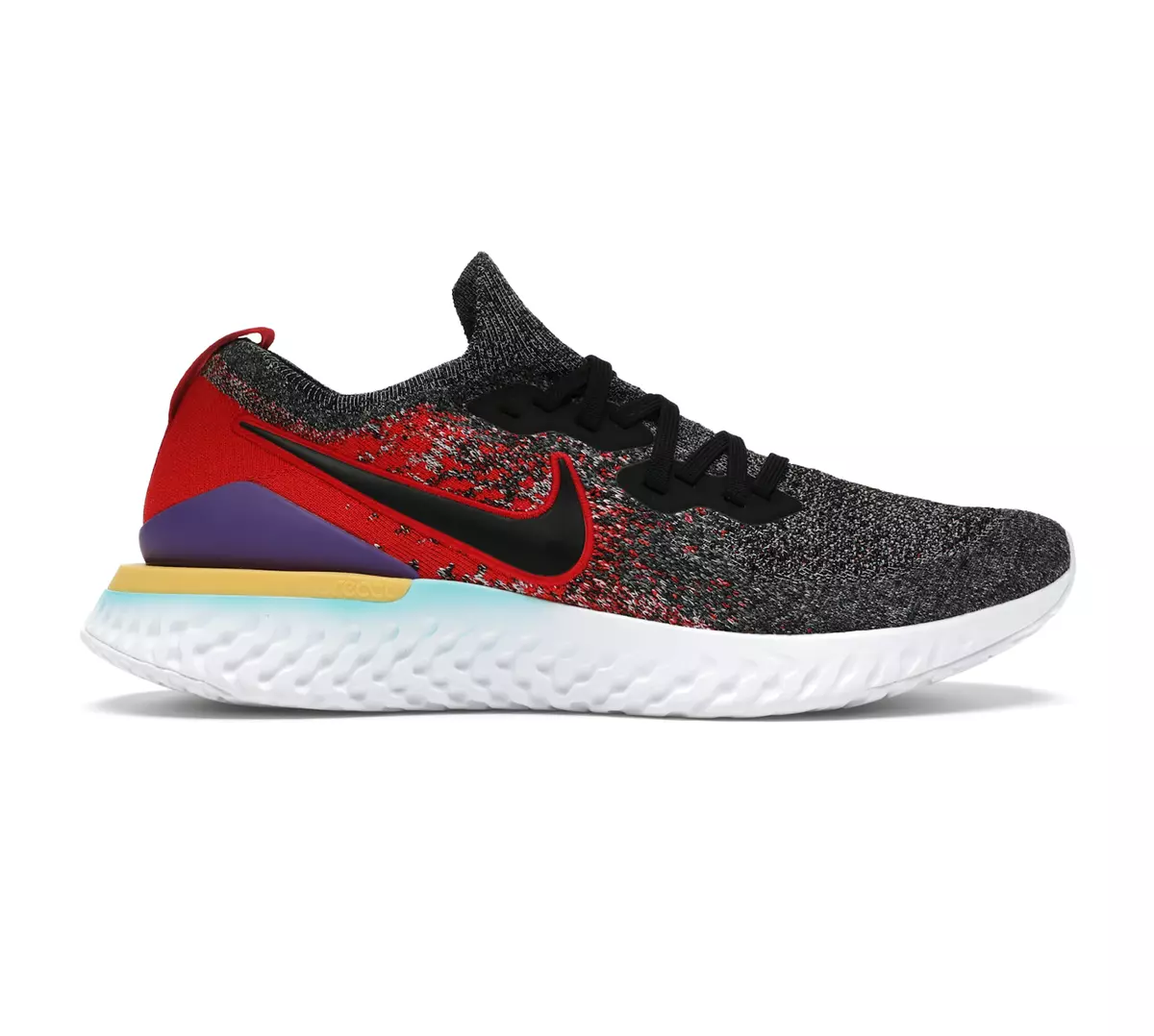 Nike Epic React Flyknit 2 Running Trainers - Black Red - Size UK 7 (EUR 41)  US 8 | eBay