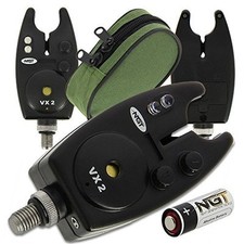 NGT Waterproof Fishing VX-2 Bite Alarm with Volume + Tone Control and Battery 